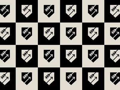 onpoint arrow badge icon logo shape shield simple