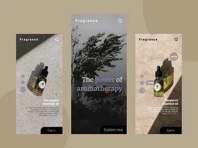 Essential Oils | Mobile UI Design app app design design figma mobile mobile app ui ui design uiux user interface