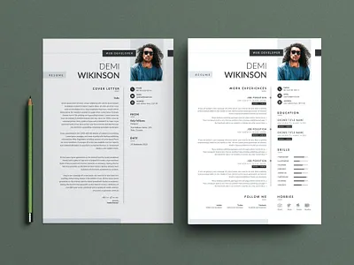 Minimal Resume, CV and LetterHead Templates v-6 clean cover letter cv design cv template design doc illustration job job cv letterhead letterhead templates minimal resume modern professional clean professional cv resume resume clean resume design resume template simple