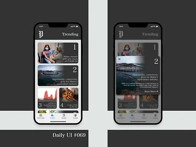 Daily UI #069 daily ui daily ui 069 dailyui dailyui069 dailyuichallenge mobile app newspaper trending trending section ui