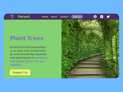 Environment Landing Web Page clean environment flat flat design homepage landing landing page minimal design minimalist design minimalistic nature simple trees ui web