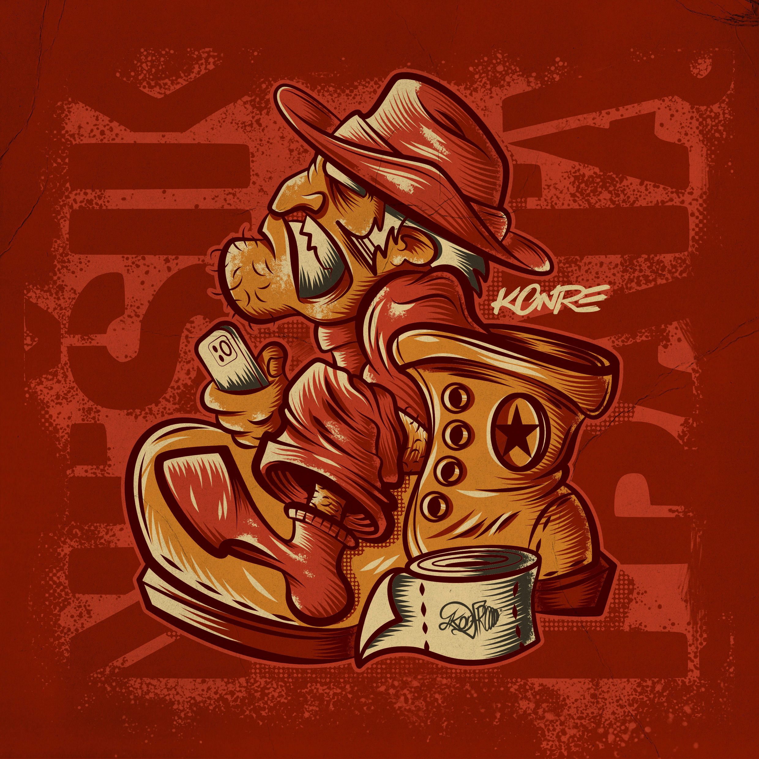 “Don’t Shit Into A Shoe” apparel art cartoon design drawing graphic design illustration mascot sketch vector