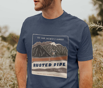 The Famous Rusted Pipe Shirt apparel funny hand drawn hiking humor illustration shirt t shirt vector