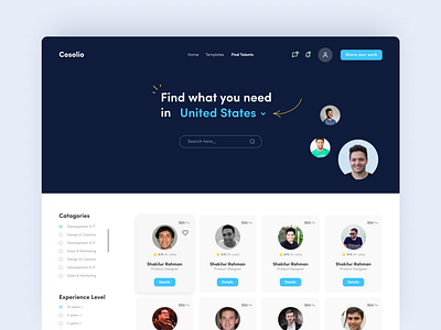Search page with filter admin dashboard animation clean filters find job interactive design landing page market place minimal mockup responsive design saas search page template trendy design ui ui ux user experience user interface web design