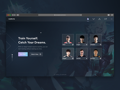 Vorax - E-Sport Training Service app clean e sport e sports esport esport landing page esport web design esports game game landing page gaming landing page league of legends lol lol landing page