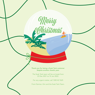 Christmas Card - Soak Tank 2021 design graphic design illustration typography