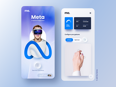 Meta android facebook future glasses ios mark zuckerberg meta metaverse mobile mobile app oculus simple ui virtual reality vr