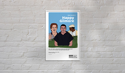 Happy Gilmore 11 x 17 poster 90s adam sandler adobe illustrator happy gilmore illustration movie poster poster vector