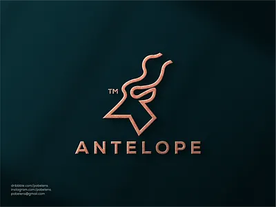 Monoline Antelope Logo background branding logo