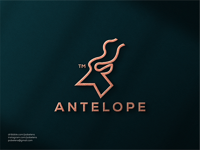 Monoline Antelope Logo background branding logo