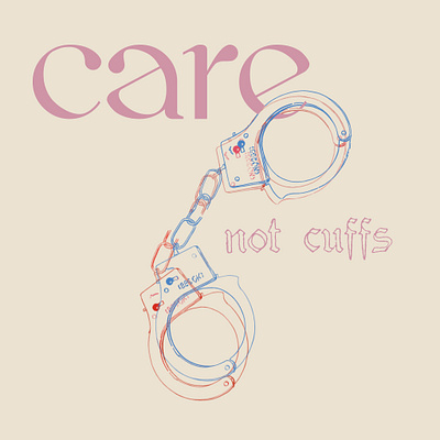 care not cuffs design graphic design harm reduction illustration logo procreate text typography