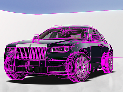 Mouse painted Rolls Royce automobile car drive engine ghost graphic design mouse drawing phantom ps tyre ui wallpaper