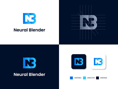 NB Modern Logo Design b logo bn logo crative logo gradient logo grid logo minimalist n logo nb modern logo design nb logo simple technology logo unique logo