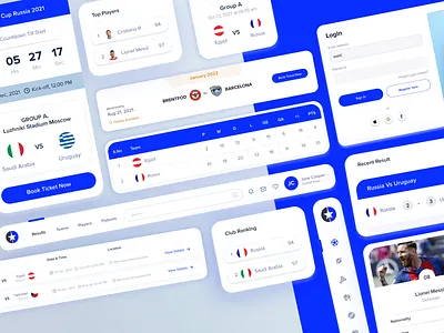 Components UI 3d animation app branding components design football games graphic design icon illustration logo motion graphics sports ui ux vector video game