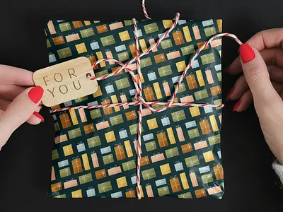 Christmas Present Wrapping Paper christmas christmas presents design flat illustration illustration illustrator mockup procreate texture wrapping paper