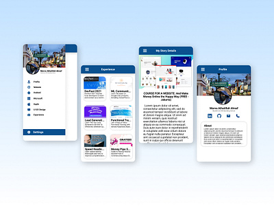 MyPortofolio App design mobile portofolio profile ui