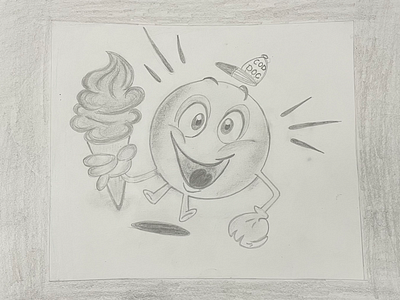 Emoji with Ice Cream Sketch design illustration sketch