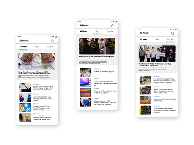 ID News App app id mobile news ui ux