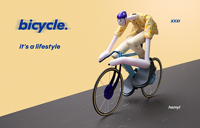 Bicycle man 3d art artist c4d c4dmodeling c4drender character characterdesign cinema4d illustration vray