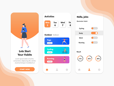 Fitness & Health App Design adobe xd design figma fitnessapp mobile app design ui uiux user friendly user interface