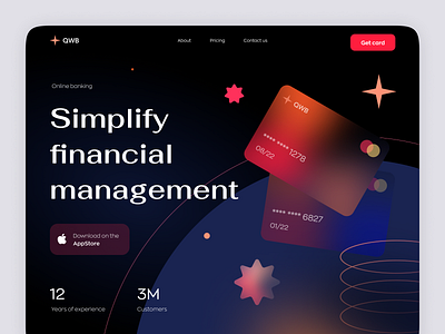 Banking Landing Page bank banking card credit debit design finance illustration landing landing page modern ronas it ui ux web web design