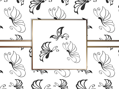 Doodle butterfly seamless pattern Hand drawing animal wing