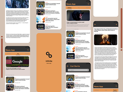 infinite news app 3d animation app branding figma graphic design infinite logo motion graphics movies news travel ui