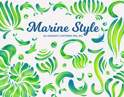 Marine style acrylic brash onestroke stroke textil
