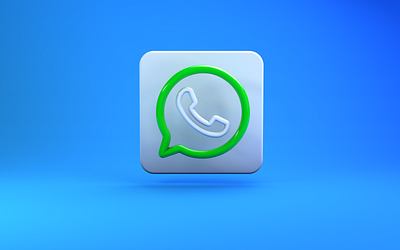 WhatsApp 3D line Icon cinema 4d social media texture whatsapp