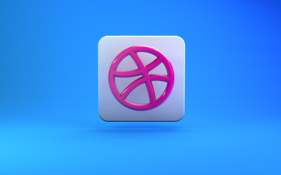 Dribbble 3D line Icon dribbble icon dribbble logo 3d dribbble logo idea texture