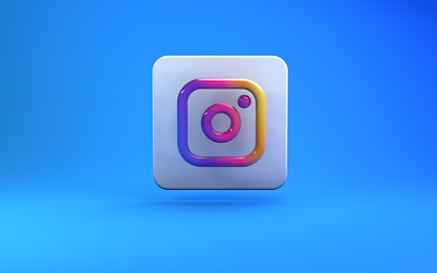 Instagram 3D line icon instagram social media texture trendy