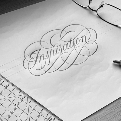 Inspiration flourishes lettering sketch