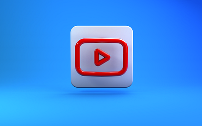 Youtube 3D line icon broadcast creator texture trendy youtube