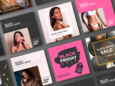 Black Friday Campaign Designs ads ads design advertising black friday campaign clean design cosmetics design facebook ads feed geometric graphic design instagram ads minimalistic promo promotional design social social media social media design visual design