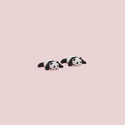 Panda 3d 3dart animal cute illustration lowpoly panda voxel パンダ