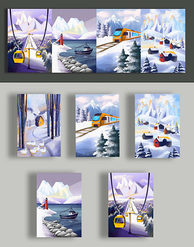 Winter illustrations design digital illustration illustrator minimal procreate procreate art ui vector