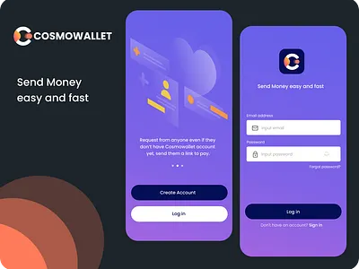 Login screen app design illustration logo ui