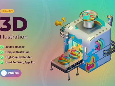 3d Illustration Minting NFT 3d illustration app art artist collection concept crypto currency design digital exchange illustration innovation interchangeable page payment showcase token transaction unique