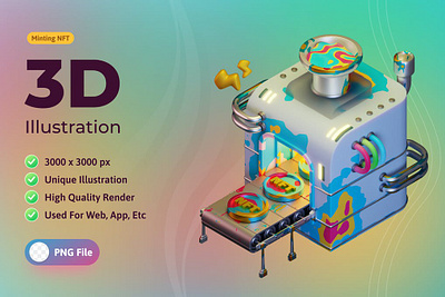 3d Illustration Minting NFT 3d illustration app art artist collection concept crypto currency design digital exchange illustration innovation interchangeable page payment showcase token transaction unique