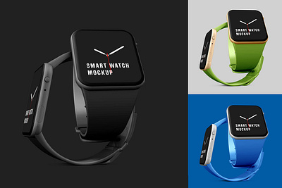 Smart Watch Mockup amazfit android apple clock design device display fitness ios latest mockup presentation smart smartwatch touch ui ux watch wear wristband