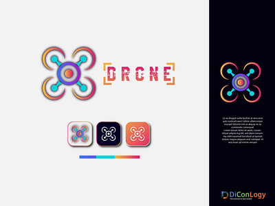 Drone Logo app logo creative logo drone drone logo gradient logo modern logo trendy logo