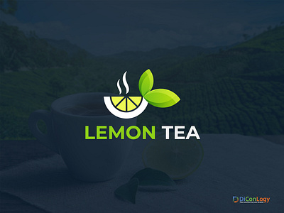 Lemon TEA Logo 3d coffe logo graphic design logo organic logo tea logo