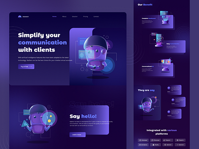 Radhen - Chatbot Landing Page Design bot chatbot landingpage ui uidesign uiux