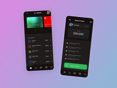 Mobank and Money Transfer graphic design ui