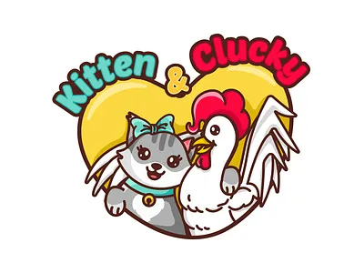 Cat N Rooster cat cat design cat logo character design chicken chicken design chicken logo design farm farm logo graphic design illustration kitty logo logo design rooster rooster design rooster logo vector
