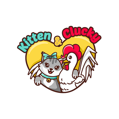 Cat N Rooster cat cat design cat logo character design chicken chicken design chicken logo design farm farm logo graphic design illustration kitty logo logo design rooster rooster design rooster logo vector