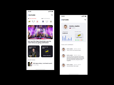 HLTV.ORG cybersport app clean csgo cybersport cybersportapp daily ui design dota2 flat hltv news newsapp sport sportapp ui ux