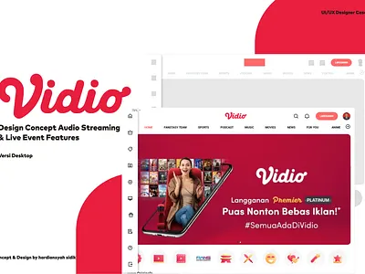 Design Concept Audio Streaming & Event Features Vidio.com design ui ux web design