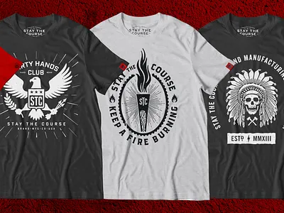 STC Shirt Line Up apparel illustration military shirt skull tactical type typography