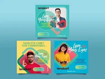 Lenskart sample Instagram banner ads design logo typography